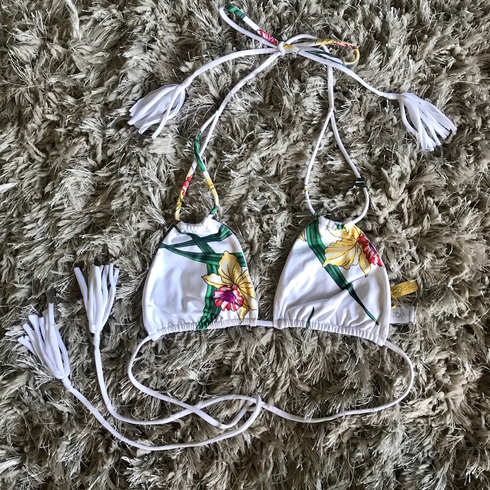 NEW Indah Reversible White Triangle Bikini Top